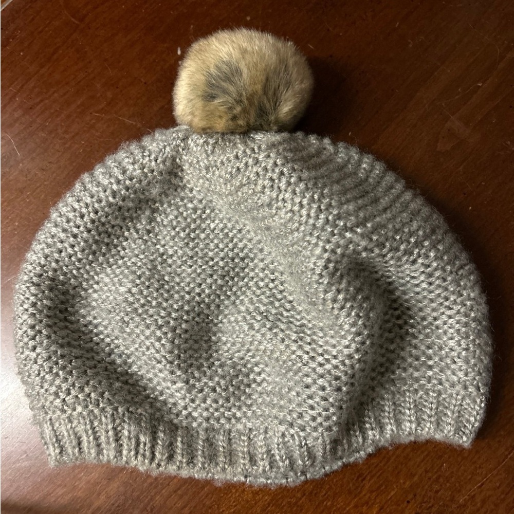 H&M Gray PomPom Beanie